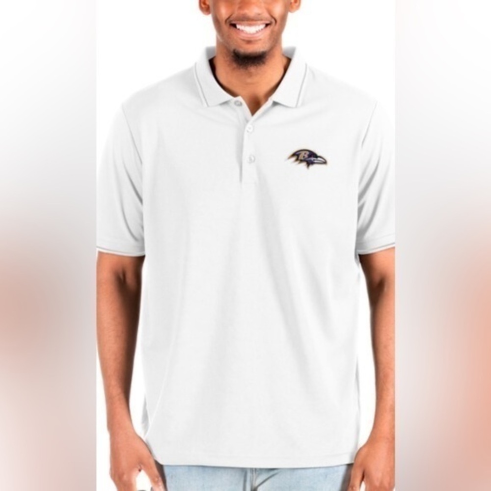 Baltimore ravens football White short sleeve polo Cutter &  Buck Dry Tec size XL